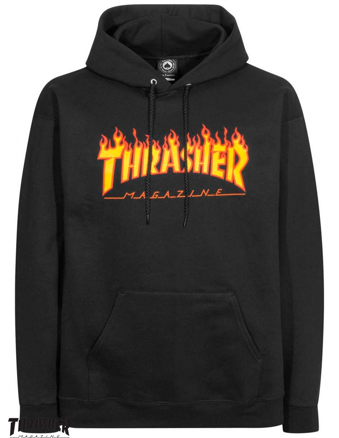 Trasher Flame Logo Hoodie Black
